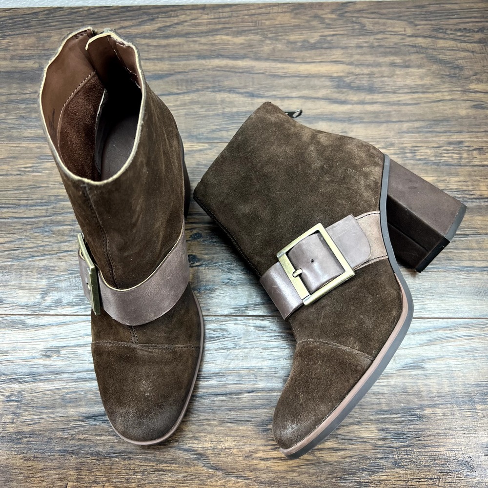 Korks Kork Ease Womens Boots Size 6 Denoon Brown Suede Buckle Back Zip Booties - Picture 9 of 12
